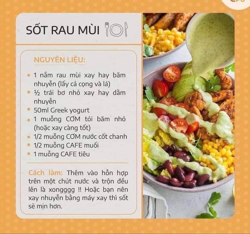 11 công thức làm sốt trộn salad ngon: Sữa chua, Rau mùi, Bơ hạt, Chanh dây, Giấm táo