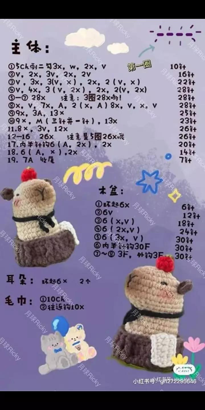 รวมแพทเทิร์นพวงกุญแจ: ดอกทานตะวัน, เชอร์รี่, ทิวลิป และกระต่าย (ชุดที่ 2)