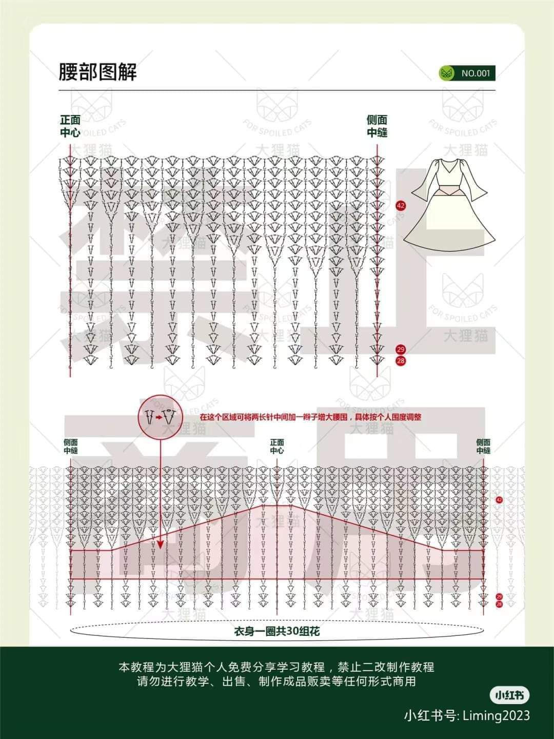 2024 Crochet Dress Pattern Tutorial - White Long Sleeve A-Line Gown Chart