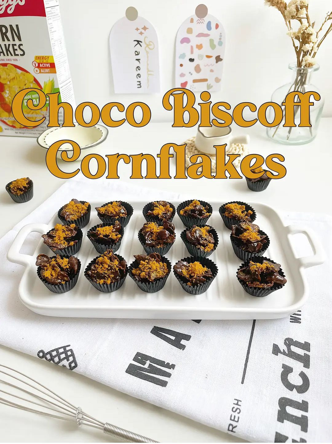 3 Ideas Cornflakes Raya: No Bake No Mixer Dessert with Matcha and Black Pink Variations