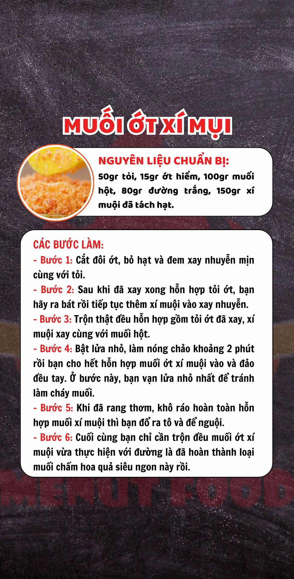 4 Cách Làm Muối Chấm Hoa Quả: Muối Ớt Rang Khô, Tôm Tây Ninh, Cách Thủy, Xí Mụi