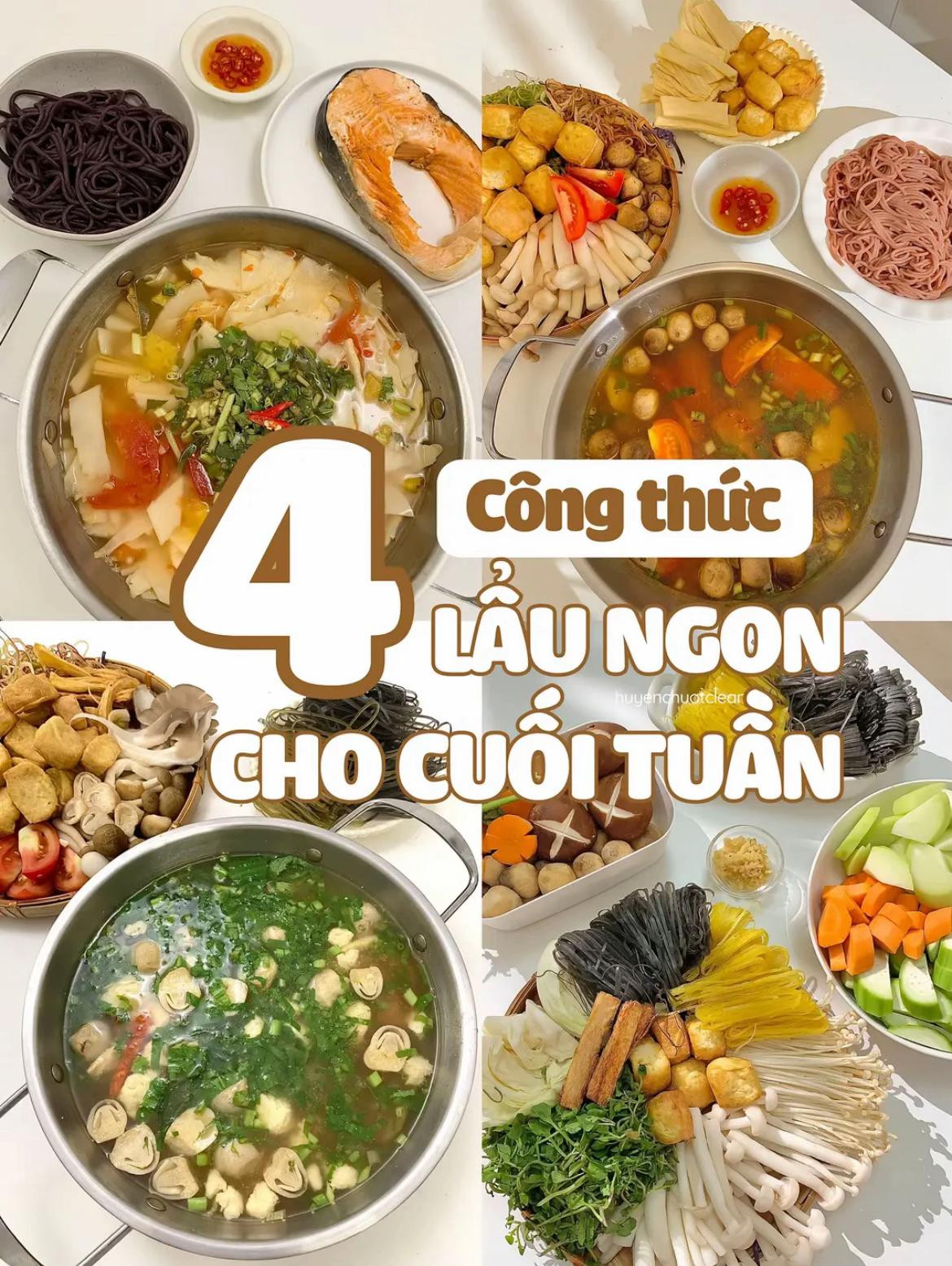 4 công thức lẩu ngon cho cuối tuần: Lẩu măng chua cá hồi, lẩu riêu chay, lẩu Thái và lẩu nấm
