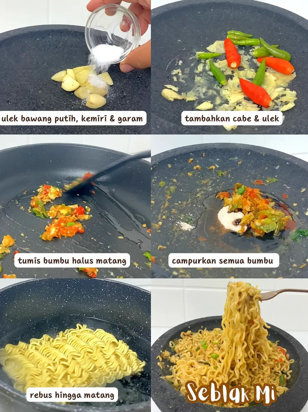 4 Indomie Hack: Seblak Mi, Mi Nyemek, Mi Kuah Merah & Mi Kocok