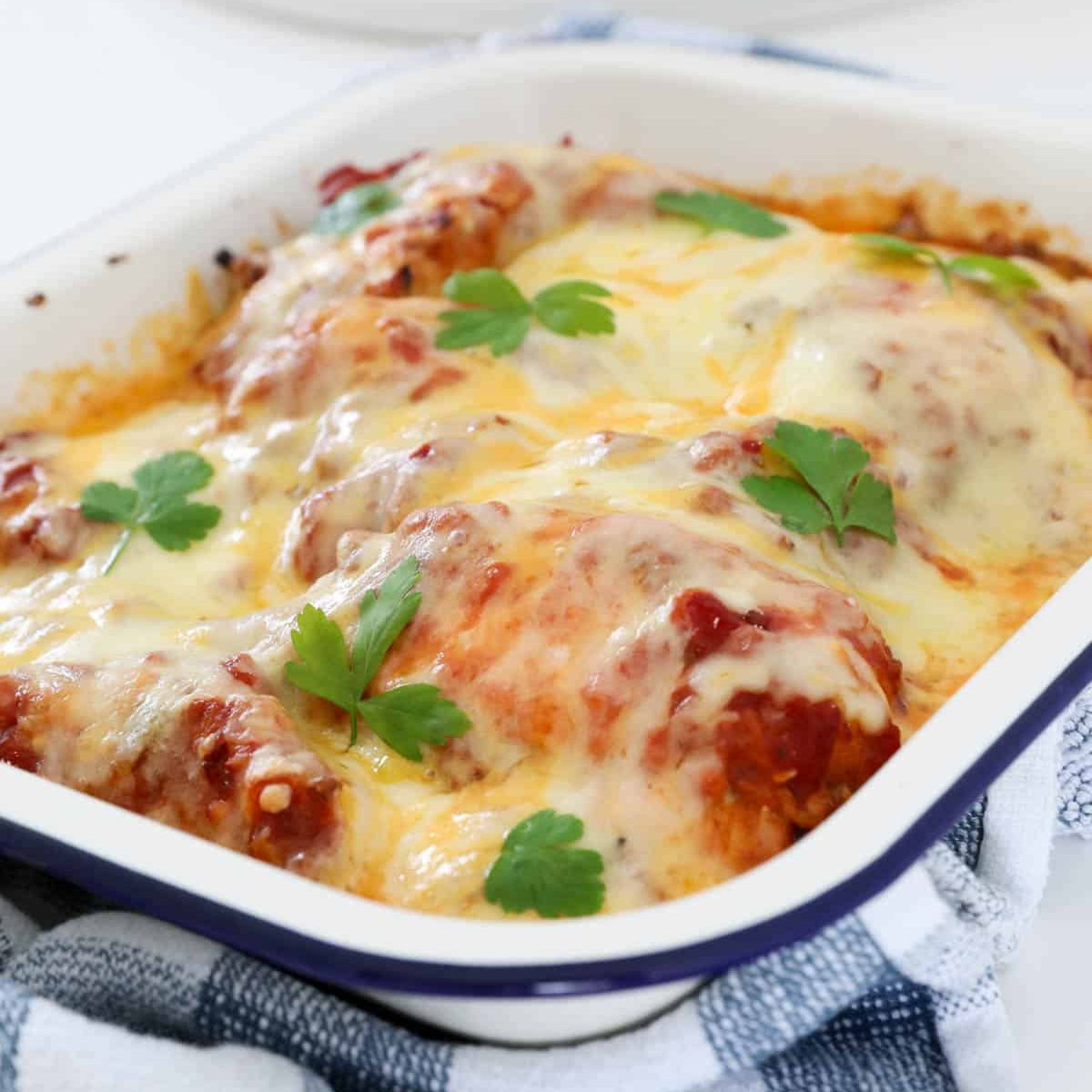 4 Ingredient Mexican Salsa Baked Chicken with Melted Cheese
