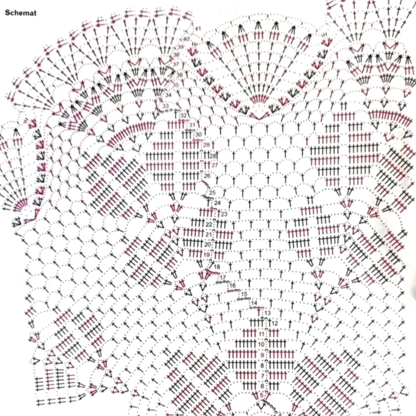 4 mẫu thảm tròn móc len hoa văn tinh xảo kèm biểu đồ hướng dẫn chi tiết