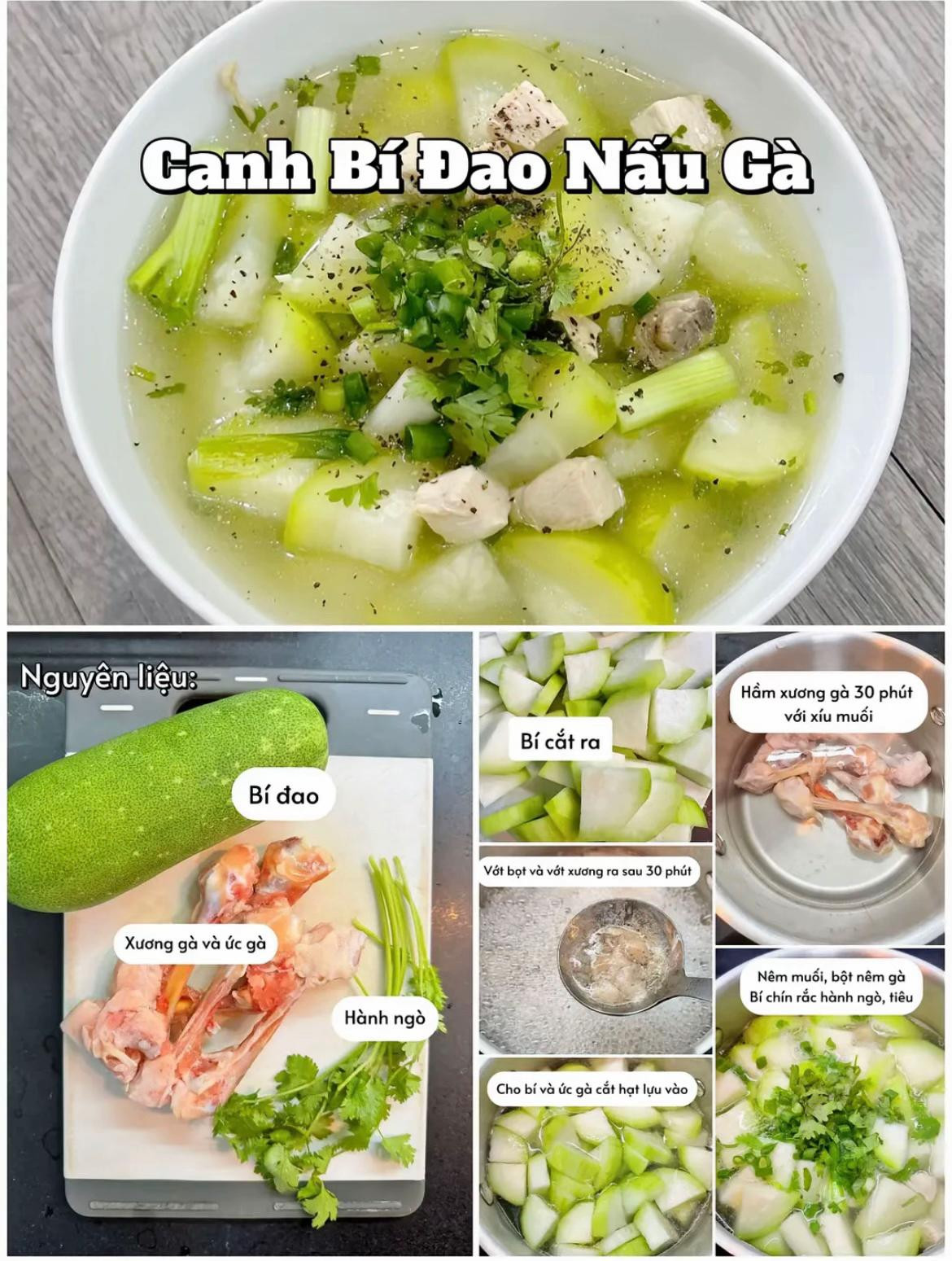 4 Món Canh Giúp Bổ Máu: Bí Đao Nấu Gà, Củ Dền Thịt Xay, Hẹ Đậu Hũ và Củ Cải Trắng