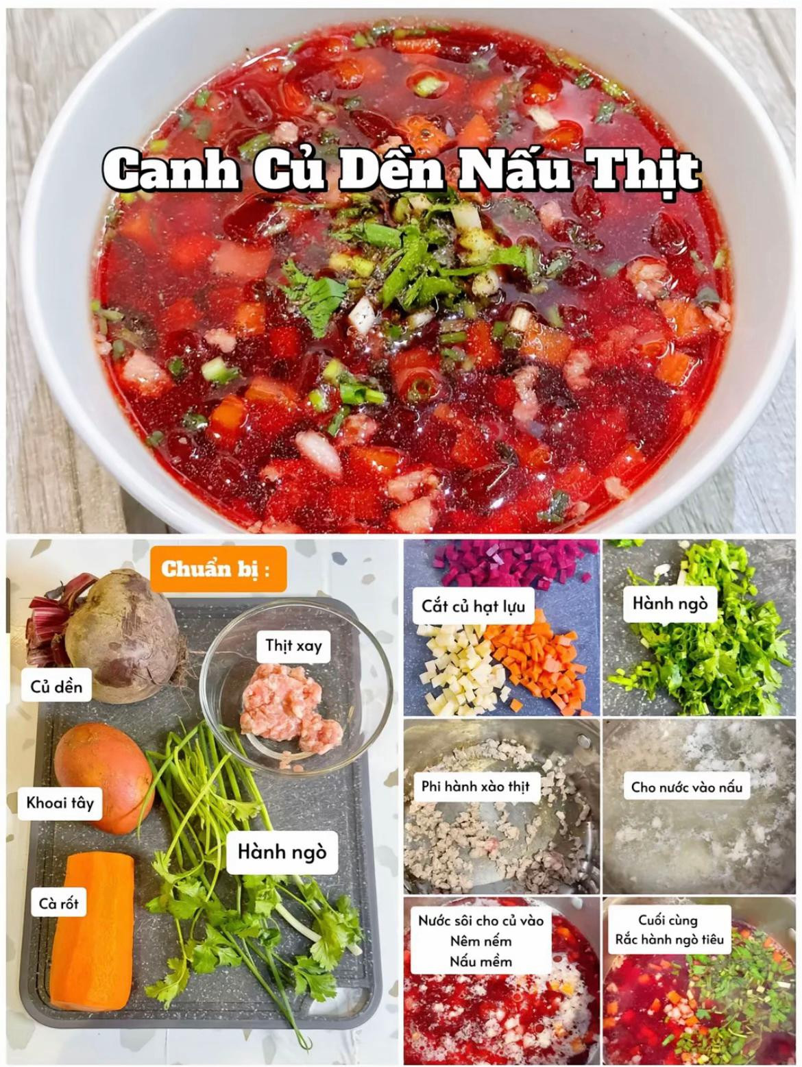 4 Món Canh Giúp Bổ Máu: Bí Đao Nấu Gà, Củ Dền Thịt Xay, Hẹ Đậu Hũ và Củ Cải Trắng