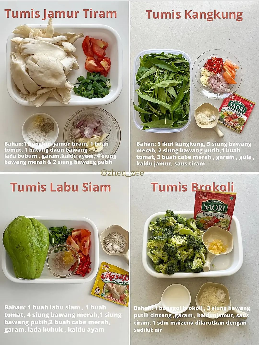 4 Resep Tumisan Cuma Satu Bahan Utama: Jamur Tiram, Kangkung, Labu Siam & Brokoli