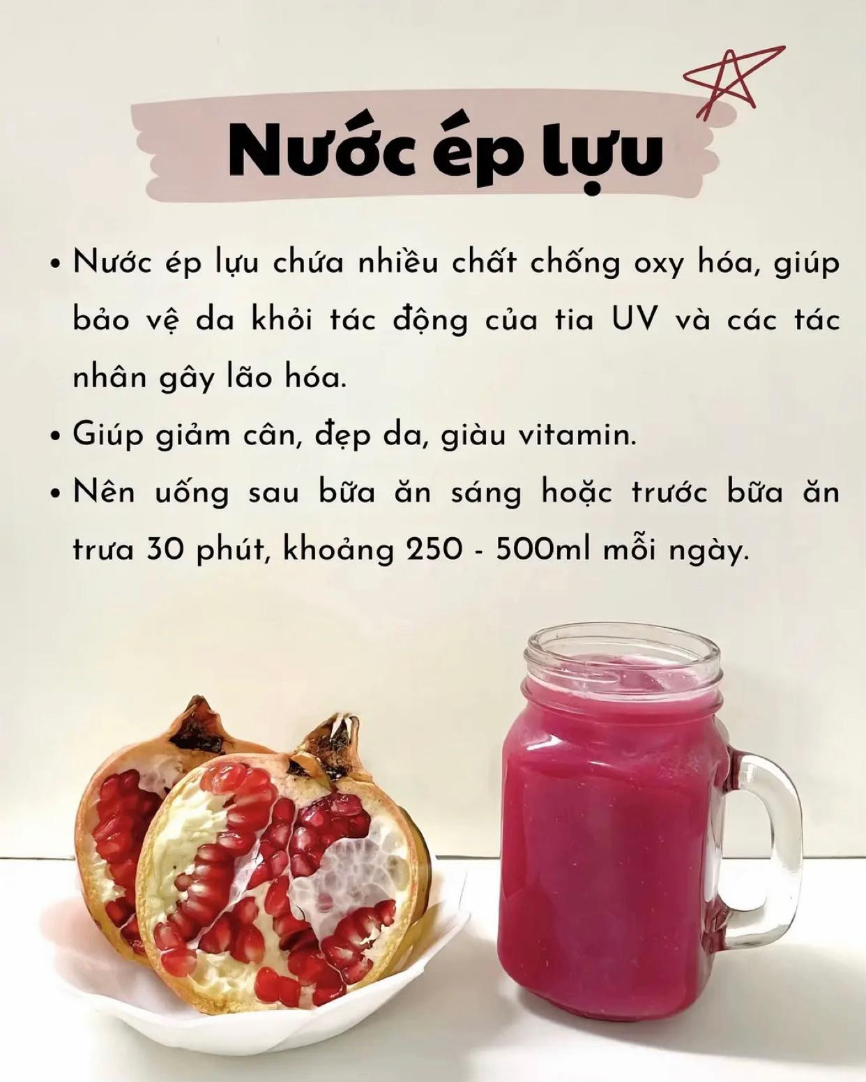 4 thức uống đẹp da đẹp dáng: Nước ép lựu, táo lê, ổi và lê dưa chuột