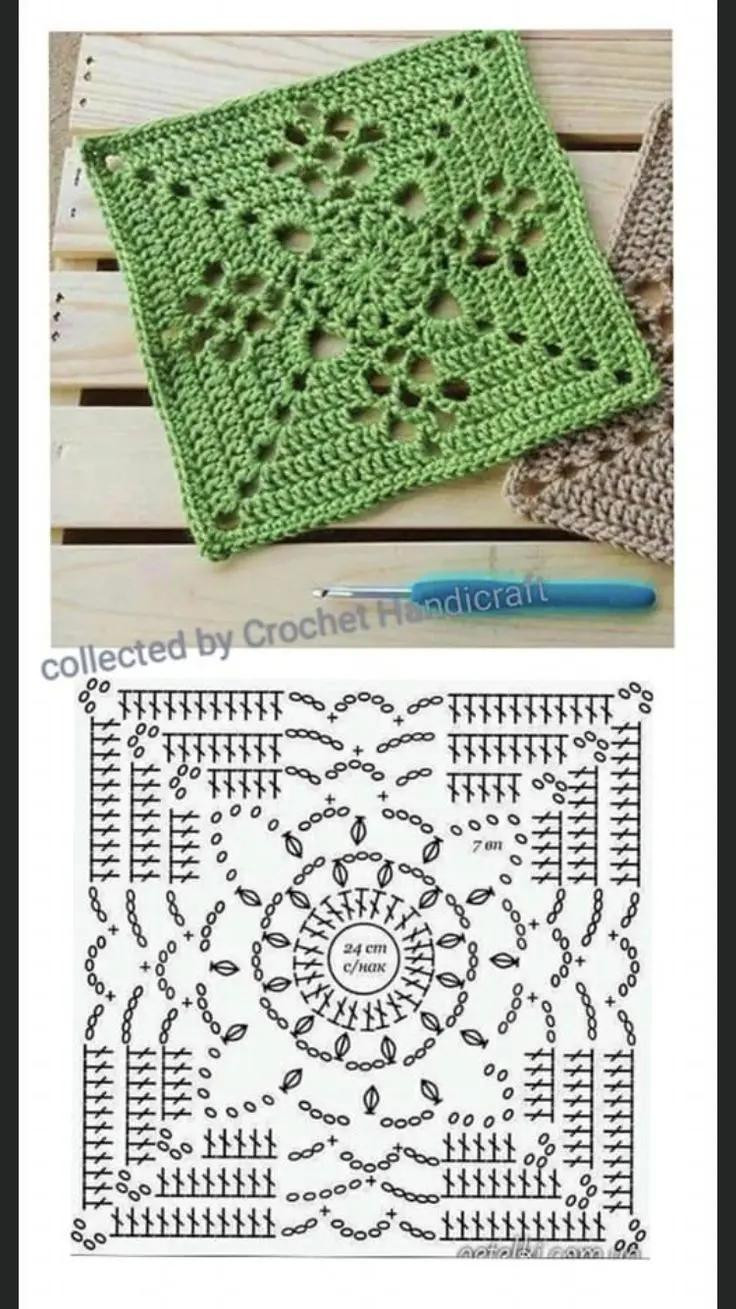 5 Beautiful Crochet Granny Square Patterns and Charts with Floral Designs