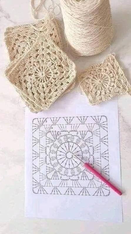 5 Beautiful Crochet Granny Square Patterns and Charts with Floral Designs