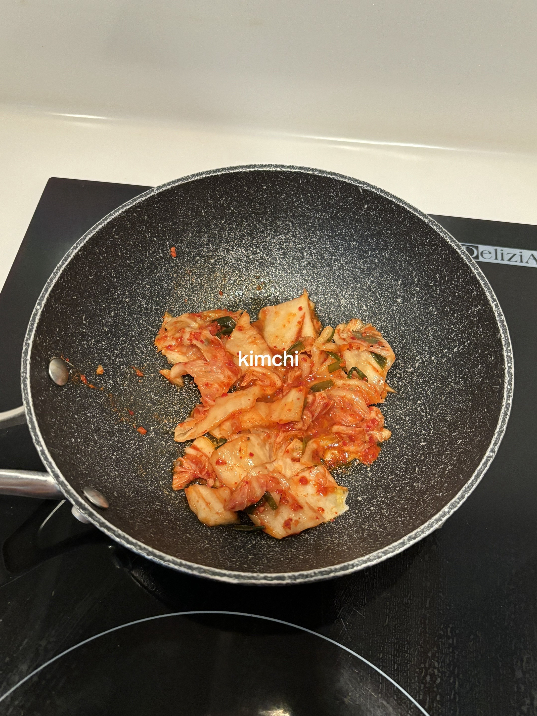 5 minute kimchi tofu egg stir-fry