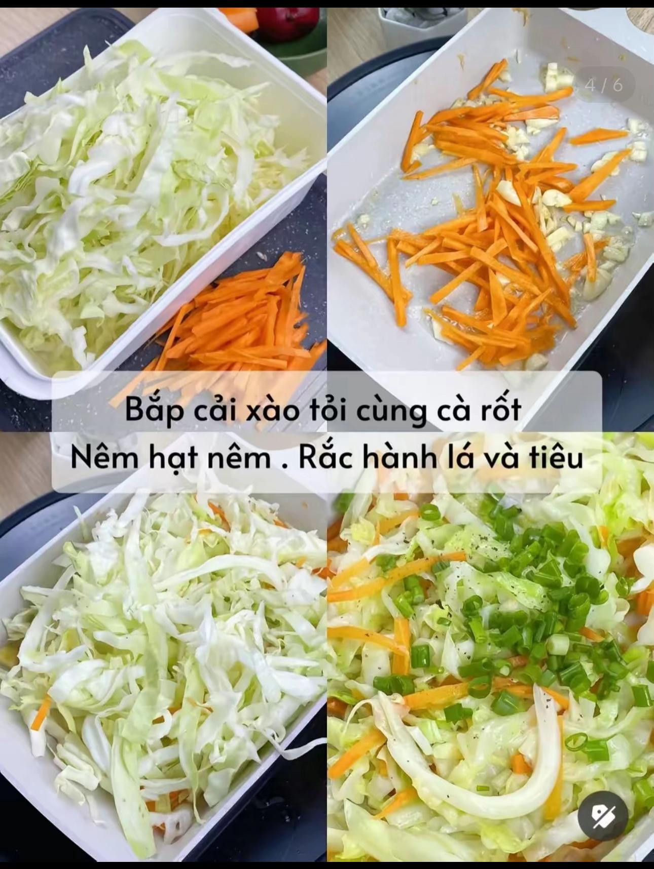 5 phút Lunch Box ngày cháy túi: Trứng cuộn cà rốt và bắp cải xào tỏi