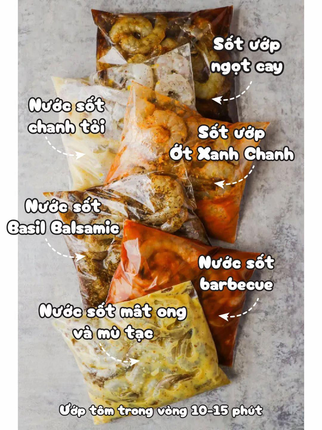 6 công thức sốt tôm ngon tuyệt: chanh tỏi, ngọt cay, barbecue, mật ong mù tạc, balsamic và ớt xanh chanh