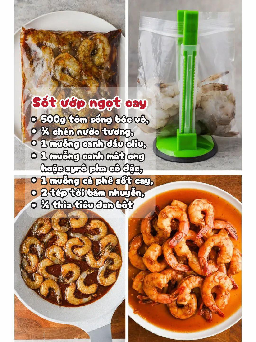 6 công thức sốt tôm ngon tuyệt: chanh tỏi, ngọt cay, barbecue, mật ong mù tạc, balsamic và ớt xanh chanh