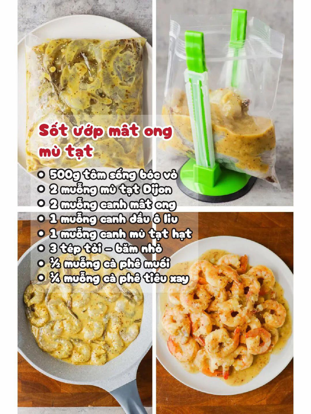 6 công thức sốt tôm ngon tuyệt: chanh tỏi, ngọt cay, barbecue, mật ong mù tạc, balsamic và ớt xanh chanh