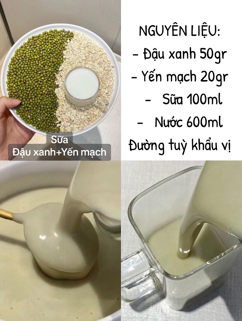 6 công thức sữa hạt yến mạch ít calo từ đậu xanh, đỏ, mè đen và chuối