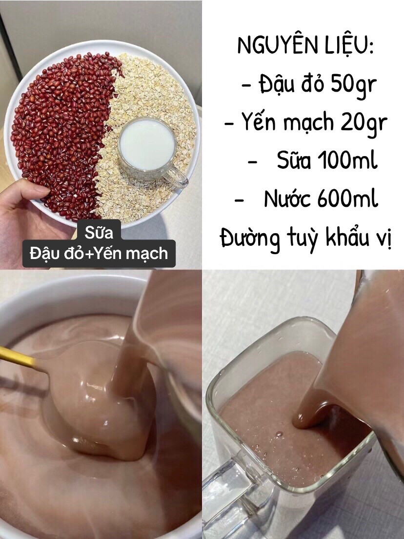 6 công thức sữa hạt yến mạch ít calo từ đậu xanh, đỏ, mè đen và chuối