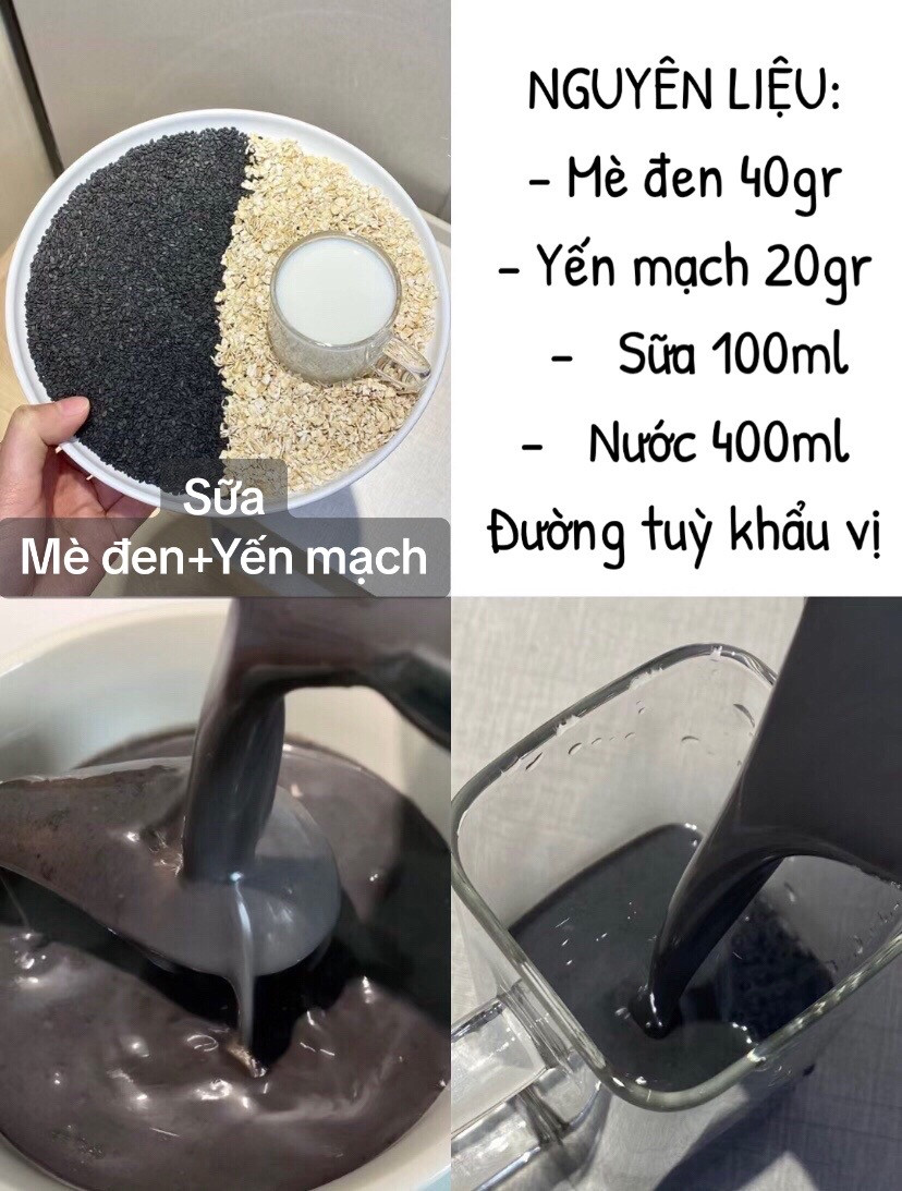 6 công thức sữa hạt yến mạch ít calo từ đậu xanh, đỏ, mè đen và chuối