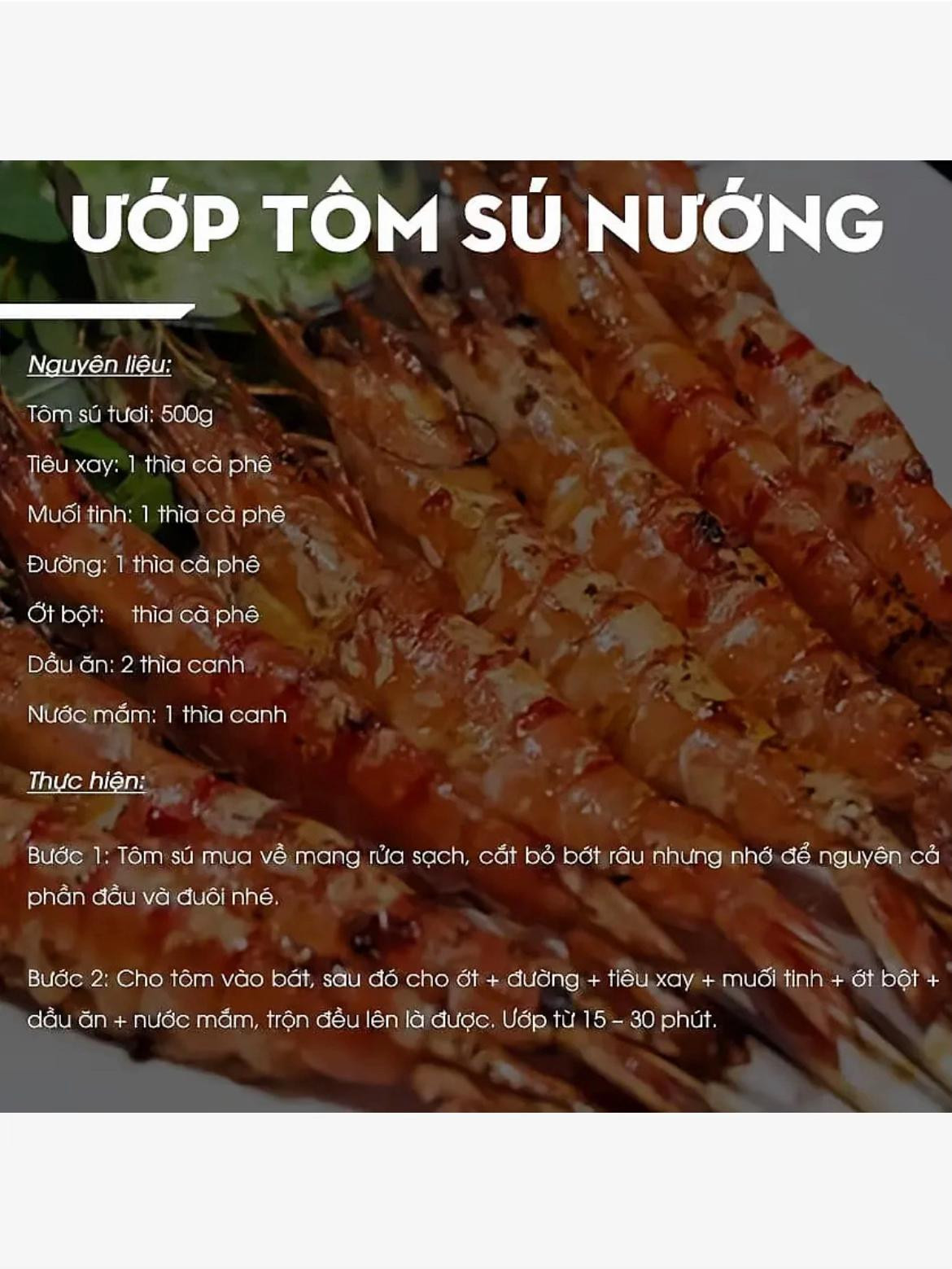 6 Công thức ướp món nướng thơm ngon nhất: Tôm sú, Mực tươi, Sườn mật ong và Heo ba chỉ