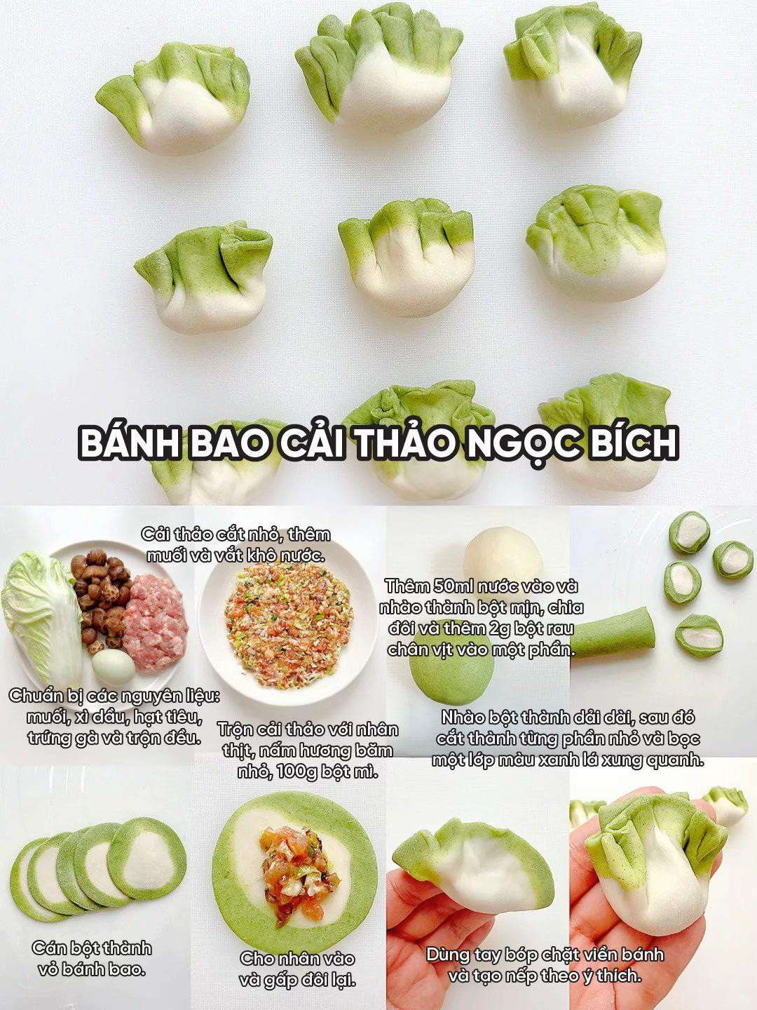 6 Loại Bánh Bao Cute Dáng Hình Độc Đáo: Nguyên Bảo, Cá Vàng, Cải Thảo, Trăng Khuyết, Vỏ Sò, Bông Lúa