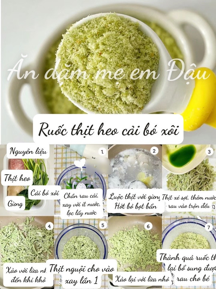 6 Loại Ruốc Dinh Dưỡng Cho Bé Yêu: Cá Hồi, Bò, Gà, Tôm, Thịt Heo Cải Bó Xôi