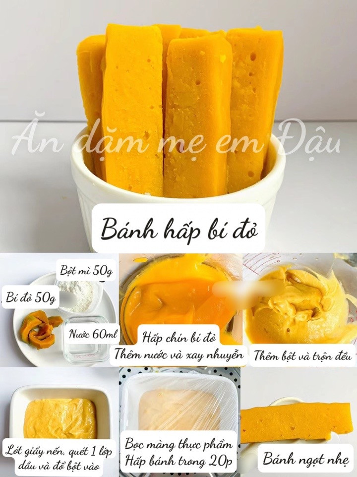 9 Loại Bánh Hấp Cho Bé Phiên Bản Không Trứng: Bí Đỏ, Khoai Lang, Bông Cải Xanh, Táo Cà Rốt