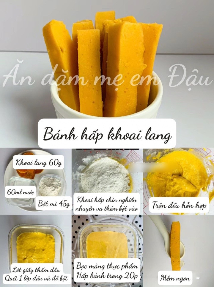 9 Loại Bánh Hấp Cho Bé Phiên Bản Không Trứng: Bí Đỏ, Khoai Lang, Bông Cải Xanh, Táo Cà Rốt