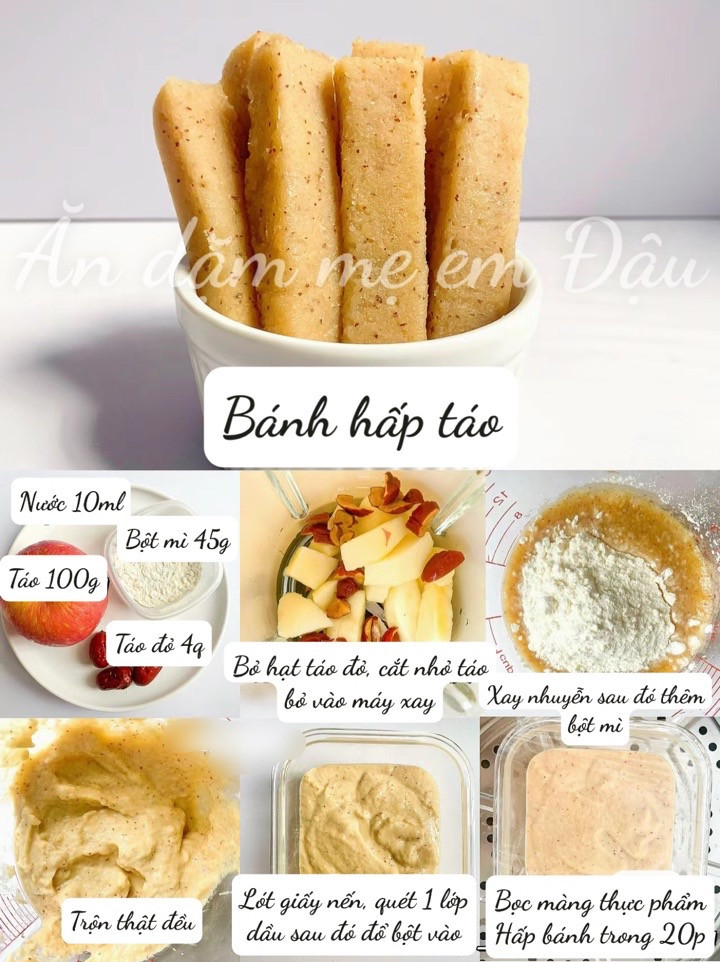 9 Loại Bánh Hấp Cho Bé Phiên Bản Không Trứng: Bí Đỏ, Khoai Lang, Bông Cải Xanh, Táo Cà Rốt