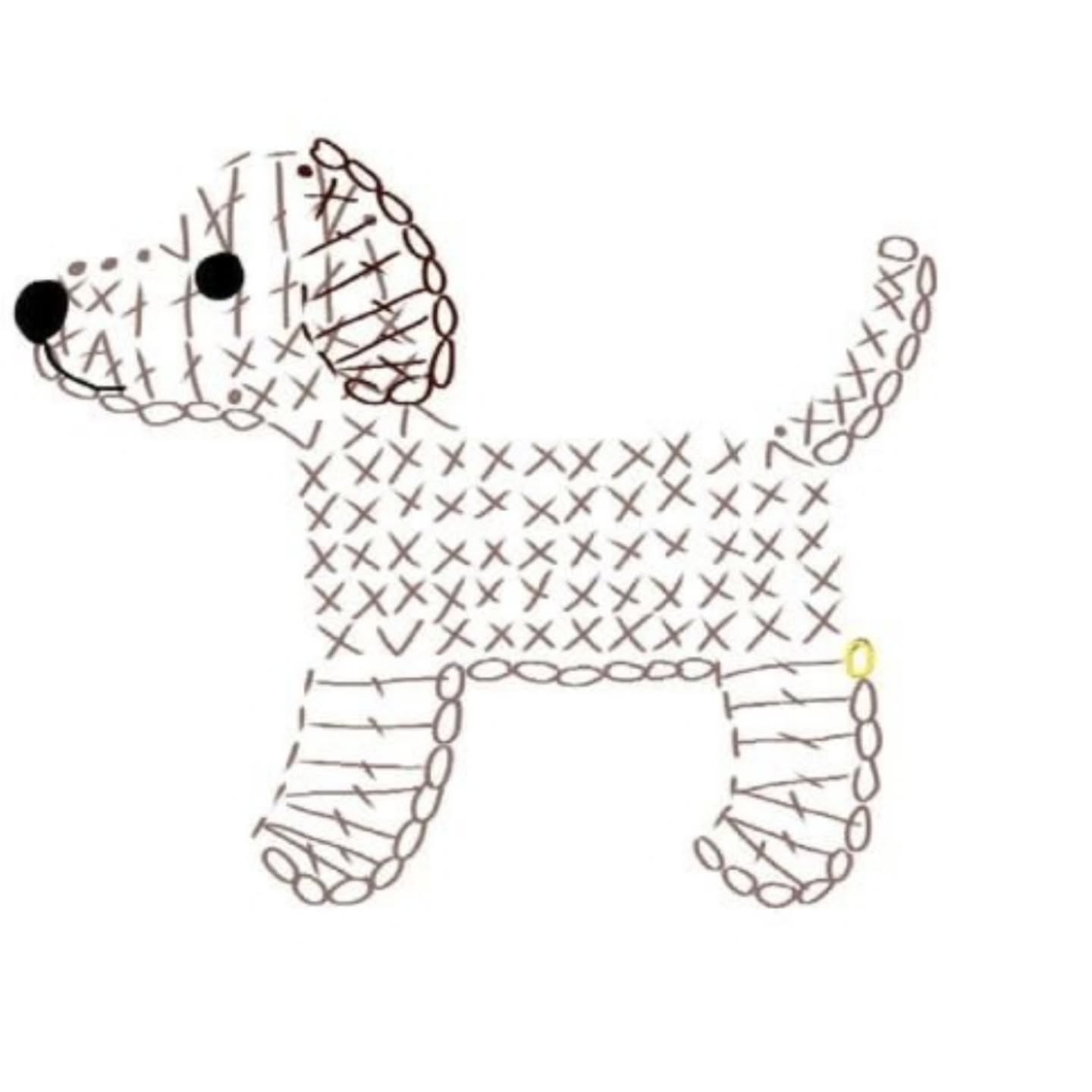 آموزش بافتنی سگ بامزه به سبک تخت و ساده با قلاب