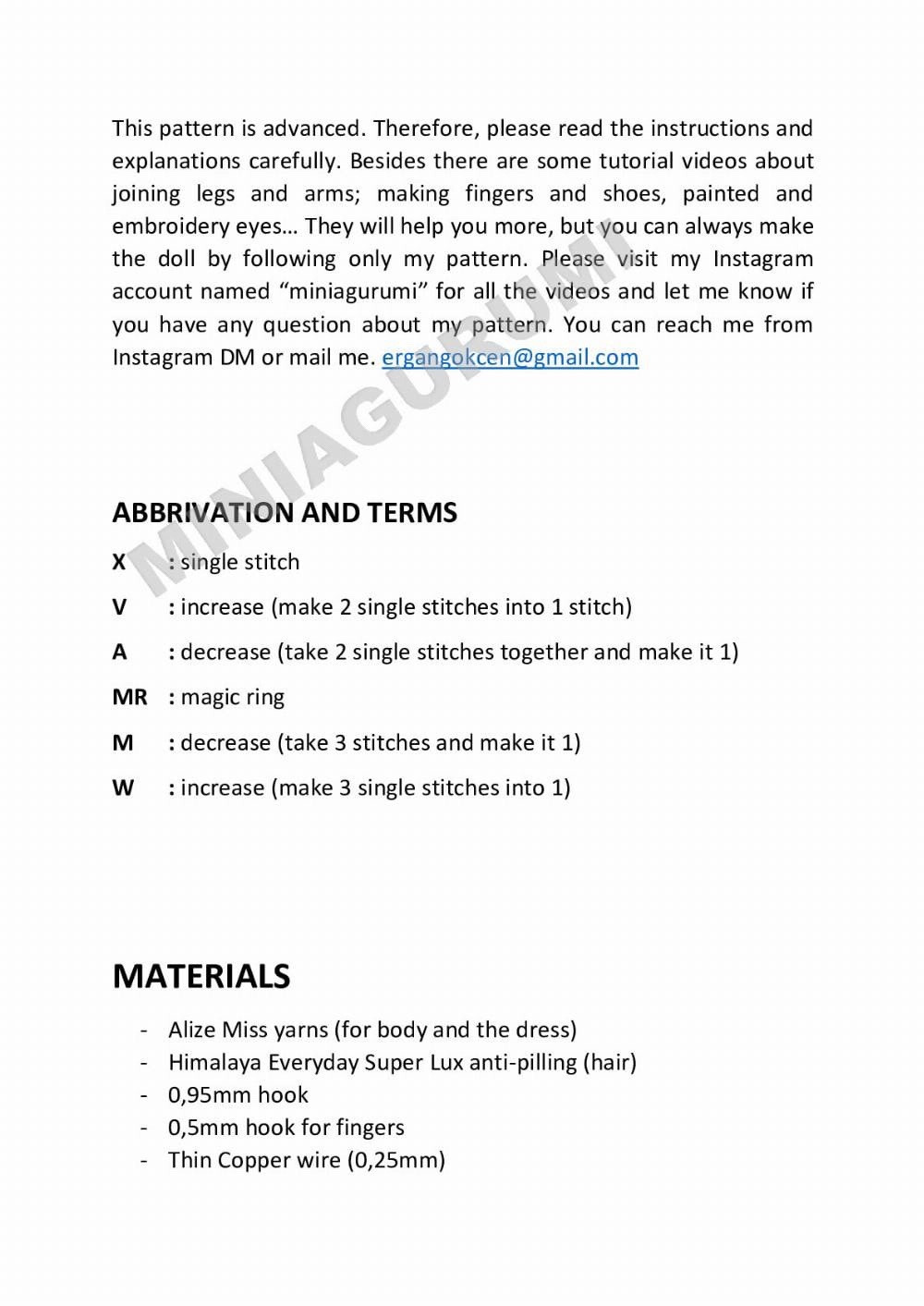 Advanced Crochet Pattern for Articulated Amigurumi Doll Legs and Body by Miniaigurumi