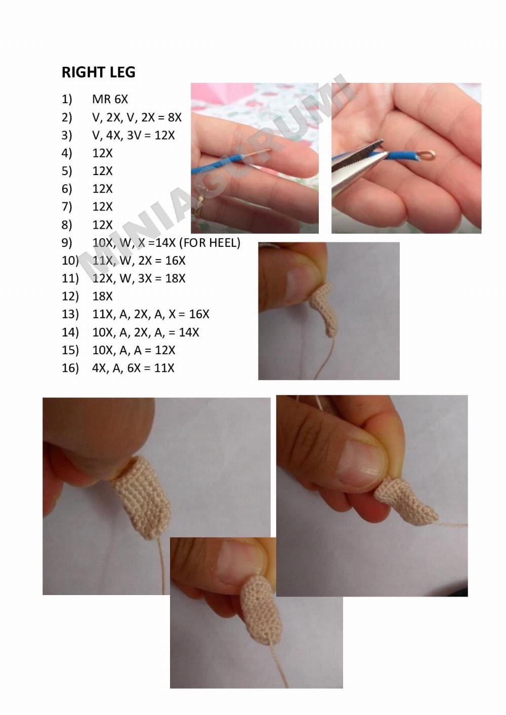 Advanced Crochet Pattern for Articulated Amigurumi Doll Legs and Body by Miniaigurumi