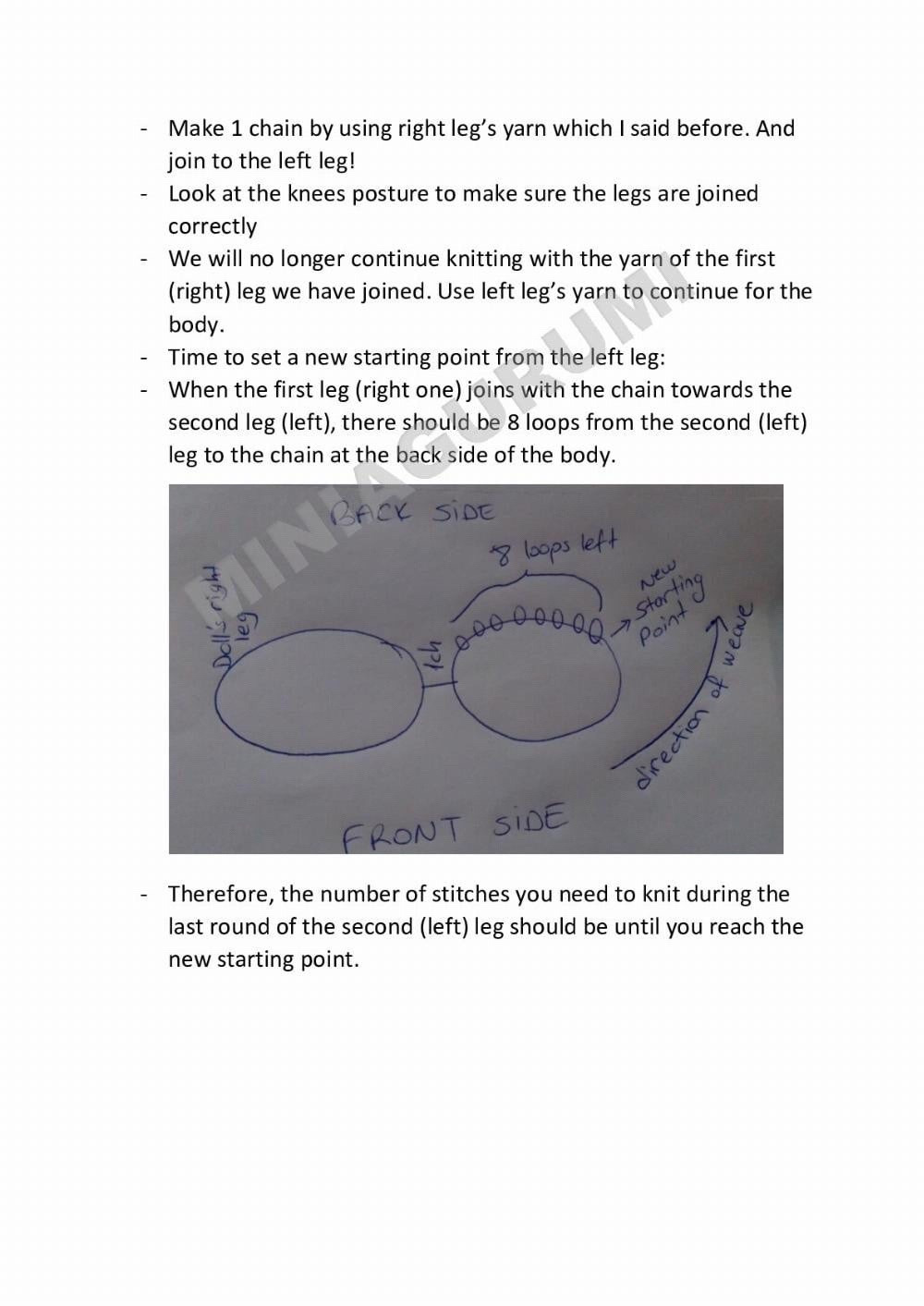 Advanced Crochet Pattern for Articulated Amigurumi Doll Legs and Body by Miniaigurumi