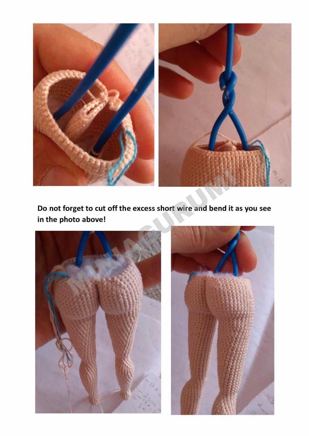 Advanced Crochet Pattern for Articulated Amigurumi Doll Legs and Body by Miniaigurumi