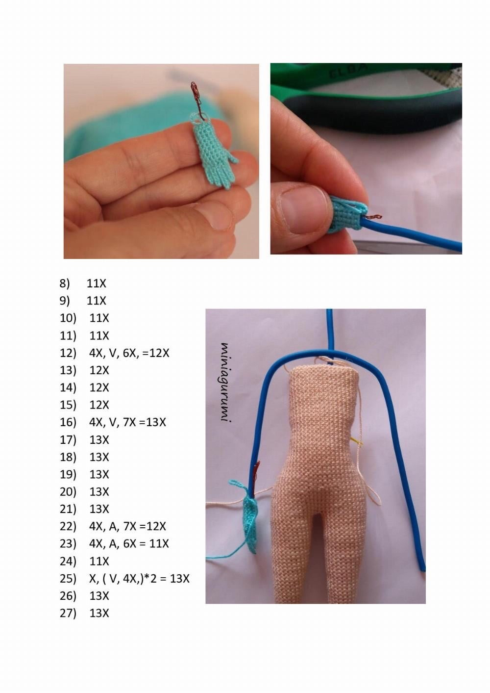 Advanced Crochet Pattern for Articulated Amigurumi Doll Legs and Body by Miniaigurumi