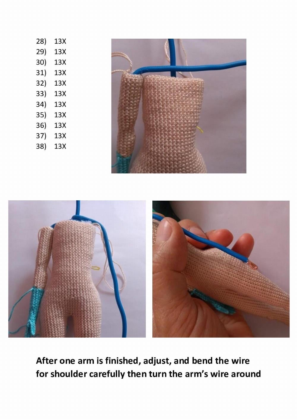 Advanced Crochet Pattern for Articulated Amigurumi Doll Legs and Body by Miniaigurumi