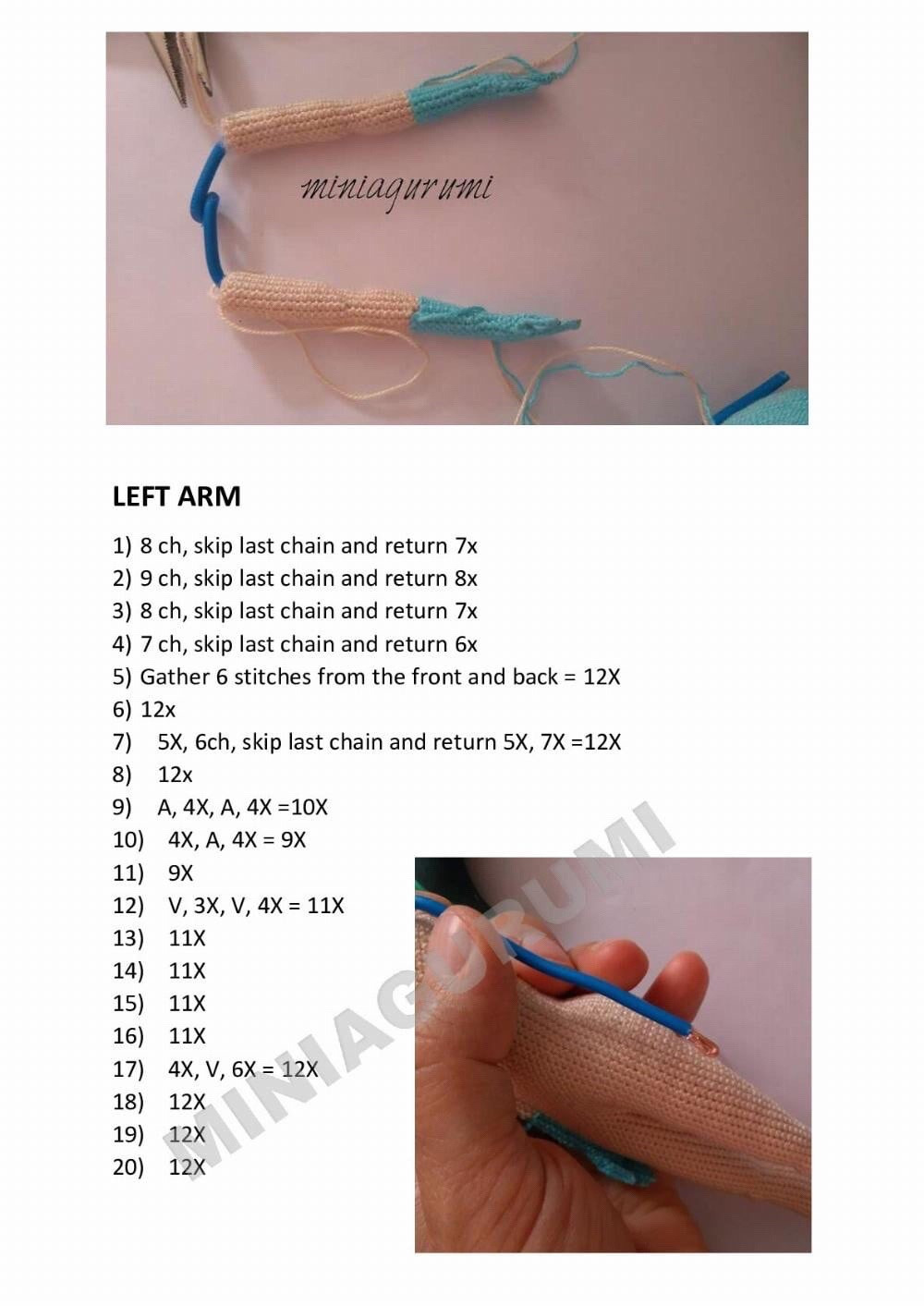 Advanced Crochet Pattern for Articulated Amigurumi Doll Legs and Body by Miniaigurumi