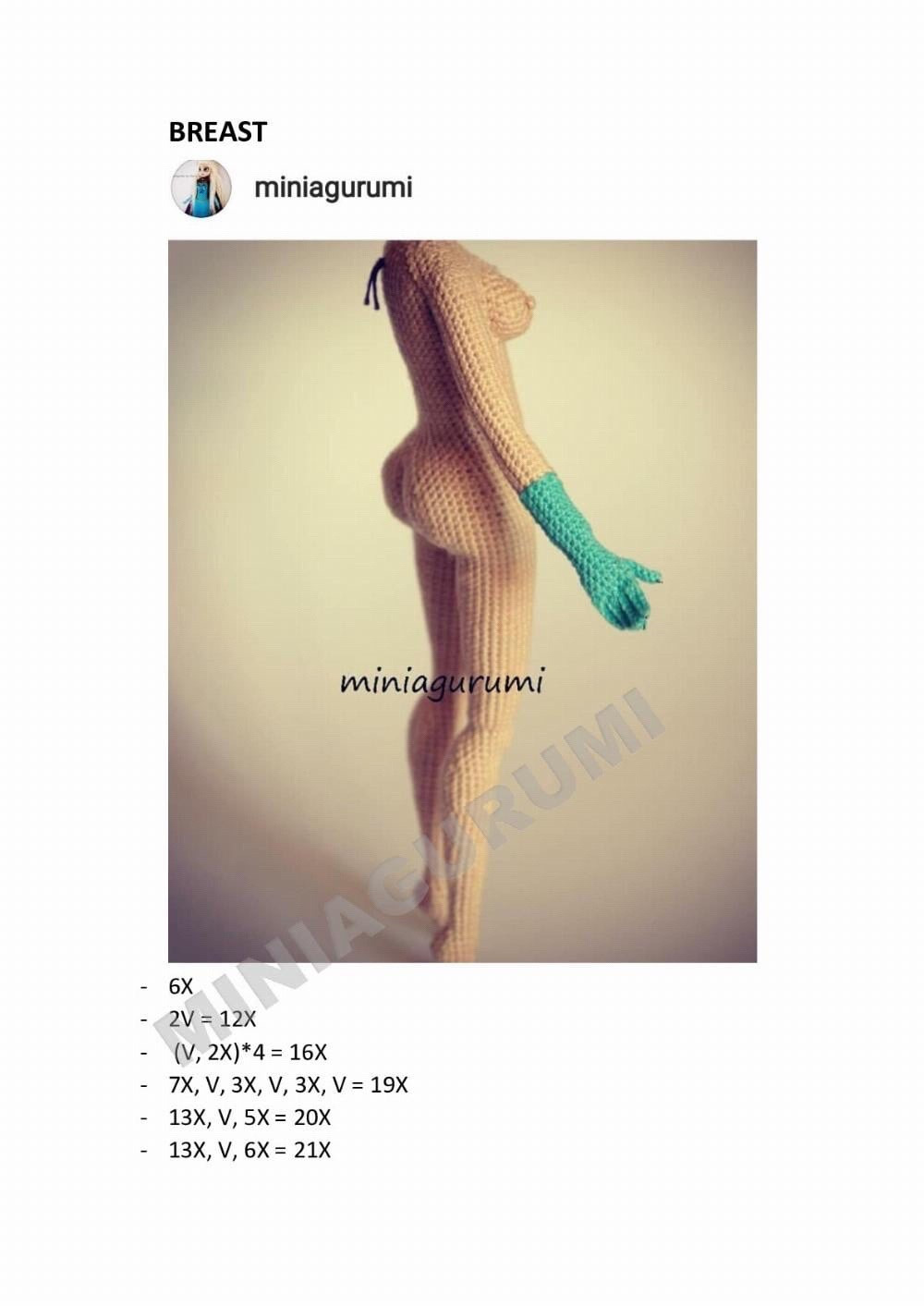 Advanced Crochet Pattern for Articulated Amigurumi Doll Legs and Body by Miniaigurumi