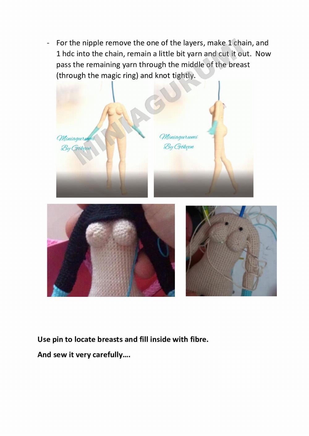 Advanced Crochet Pattern for Articulated Amigurumi Doll Legs and Body by Miniaigurumi
