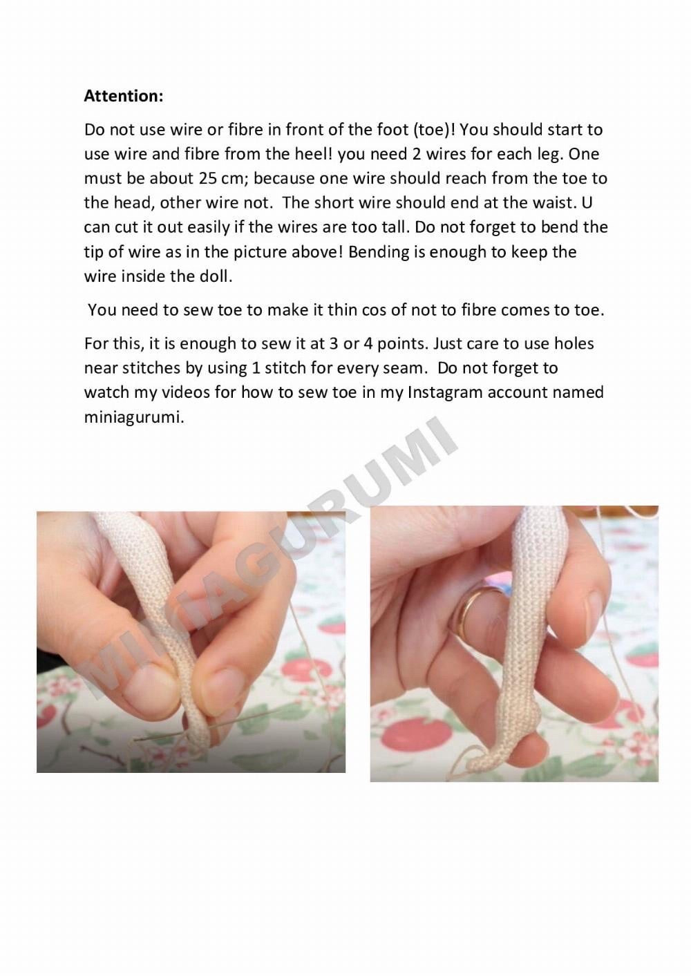 Advanced Crochet Pattern for Articulated Amigurumi Doll Legs and Body by Miniaigurumi