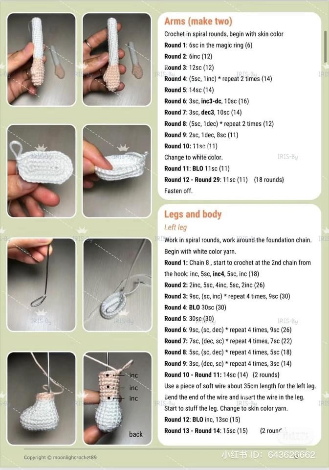 Alana Doll Crochet Pattern: Arms, Legs and Body Tutorial