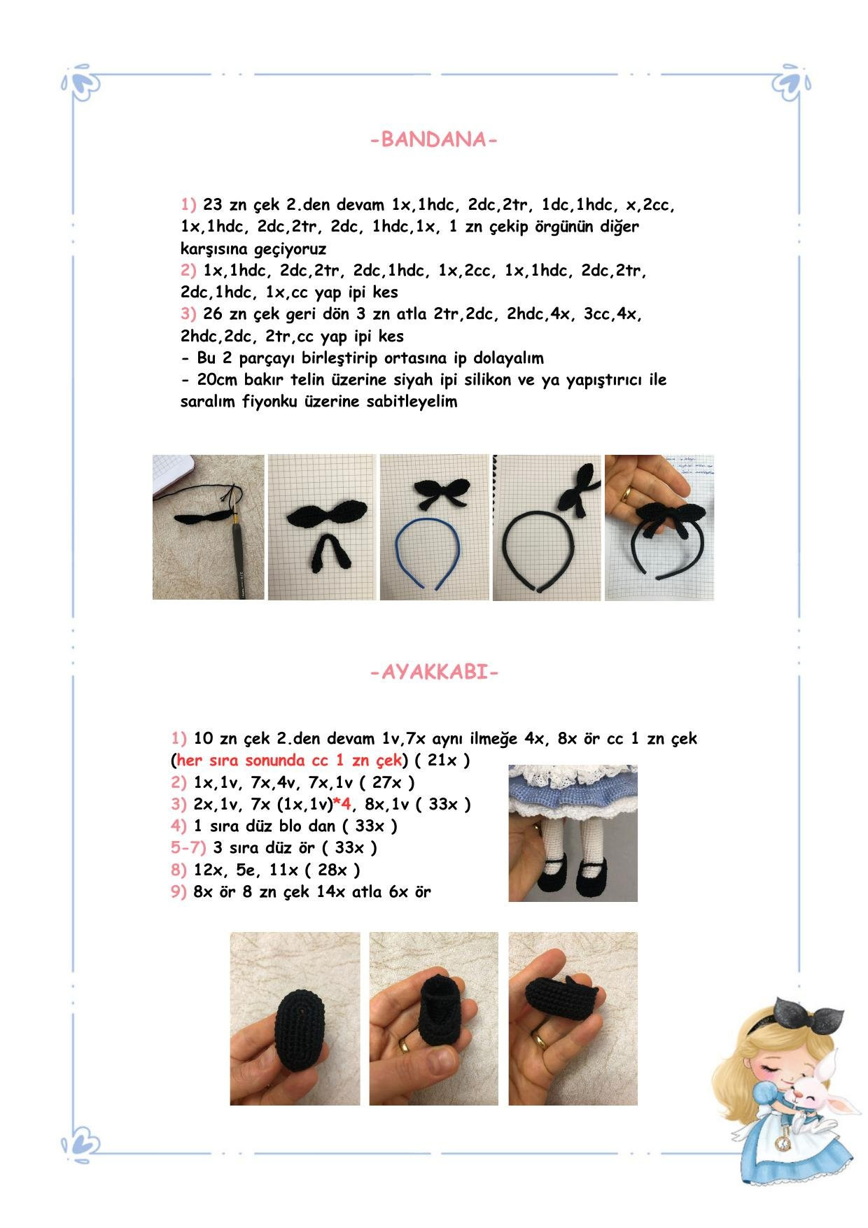 Alice Bebek Tarifi - Amigurumi Búp bê Alice chi tiết