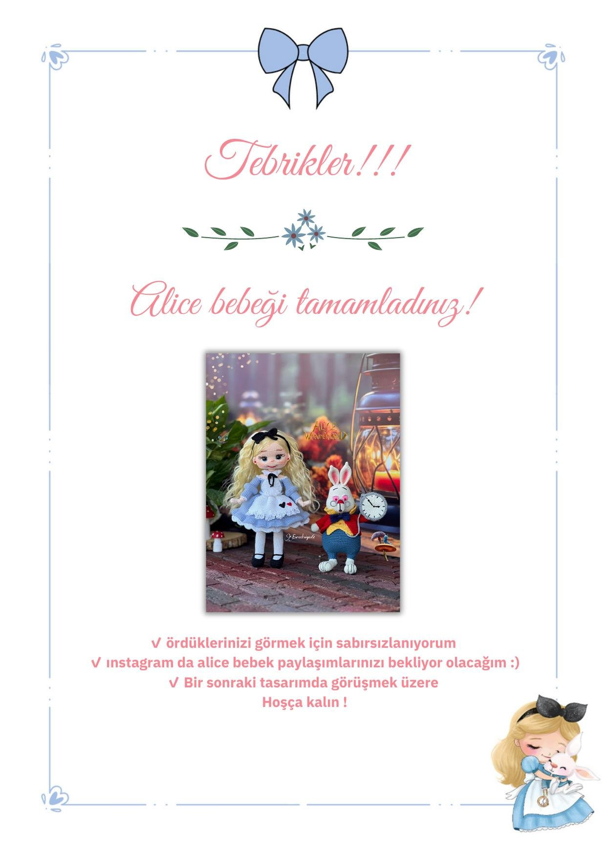 Alice Bebek Tarifi - Amigurumi Búp bê Alice chi tiết