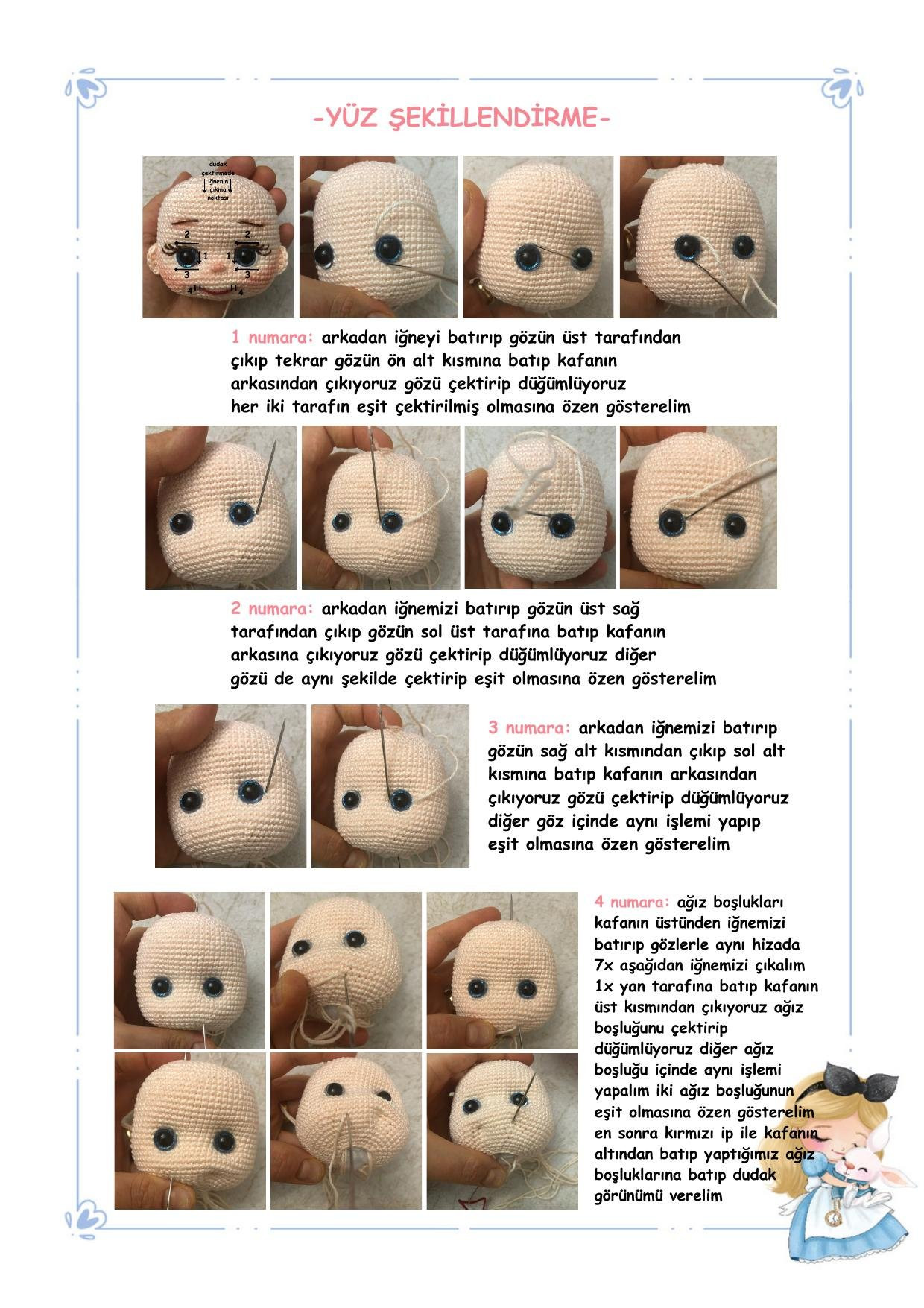 Alice Bebek Tarifi - Amigurumi Búp bê Alice chi tiết