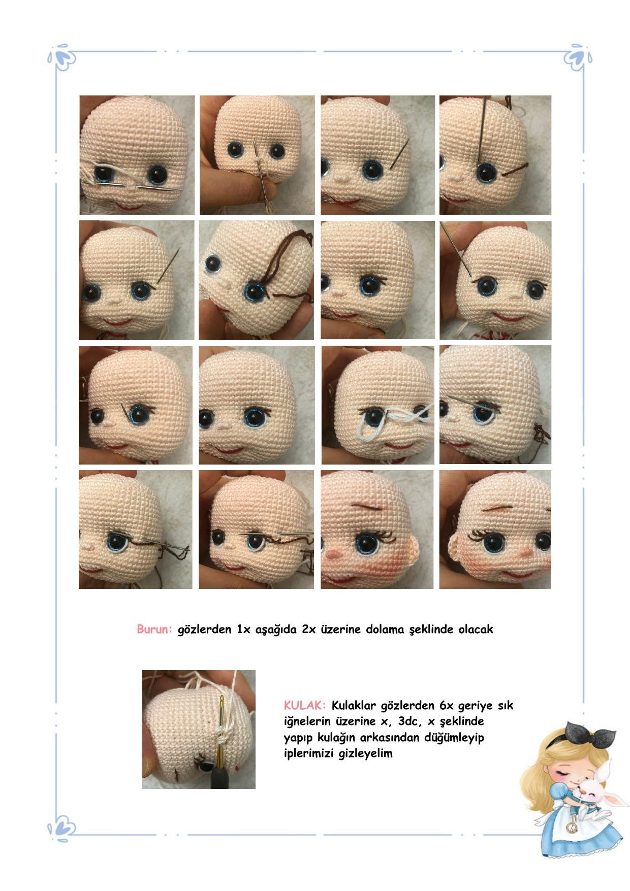 Alice Bebek Tarifi - Amigurumi Búp bê Alice chi tiết