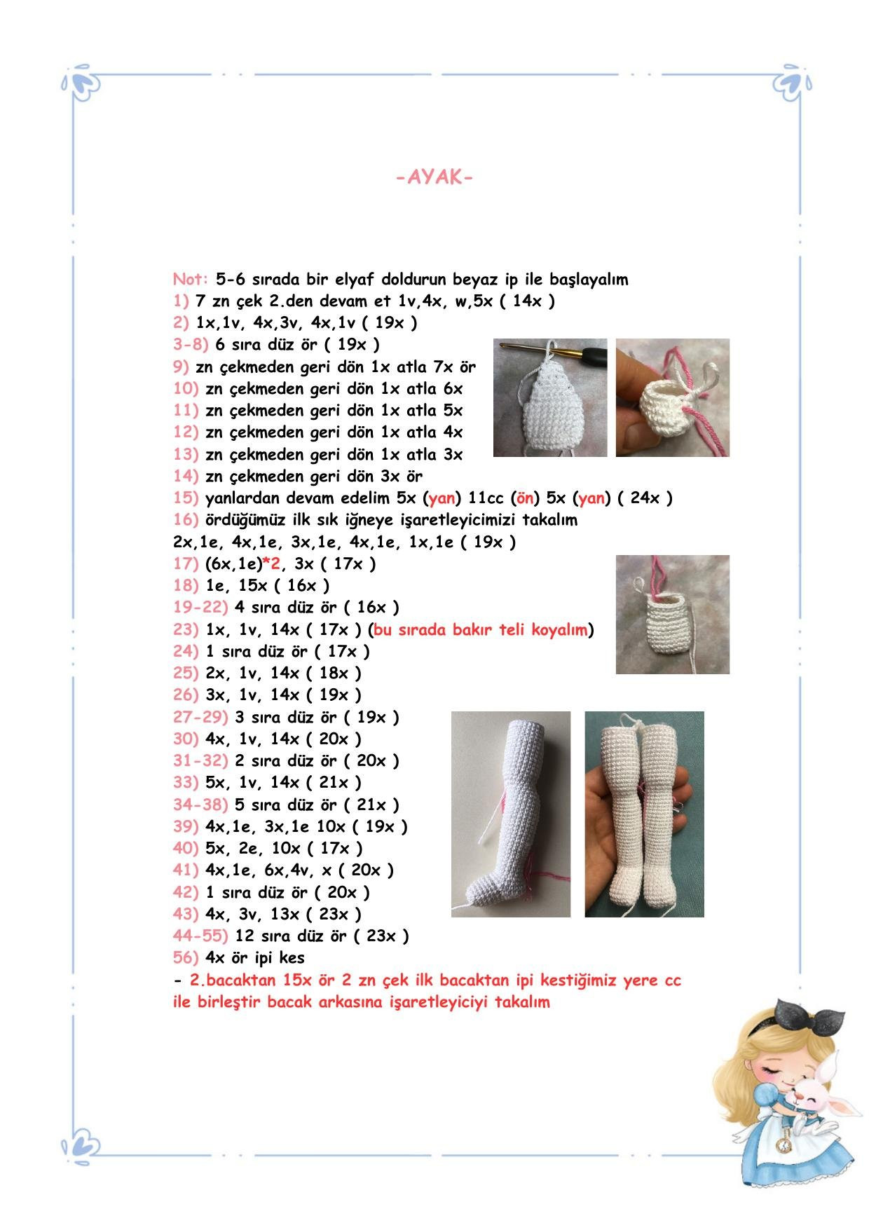 Alice Bebek Tarifi - Amigurumi Búp bê Alice chi tiết