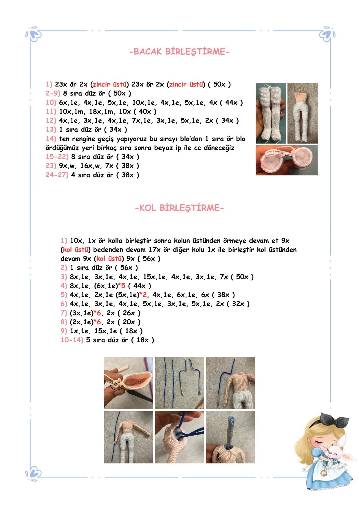 Alice Bebek Tarifi - Amigurumi Búp bê Alice chi tiết