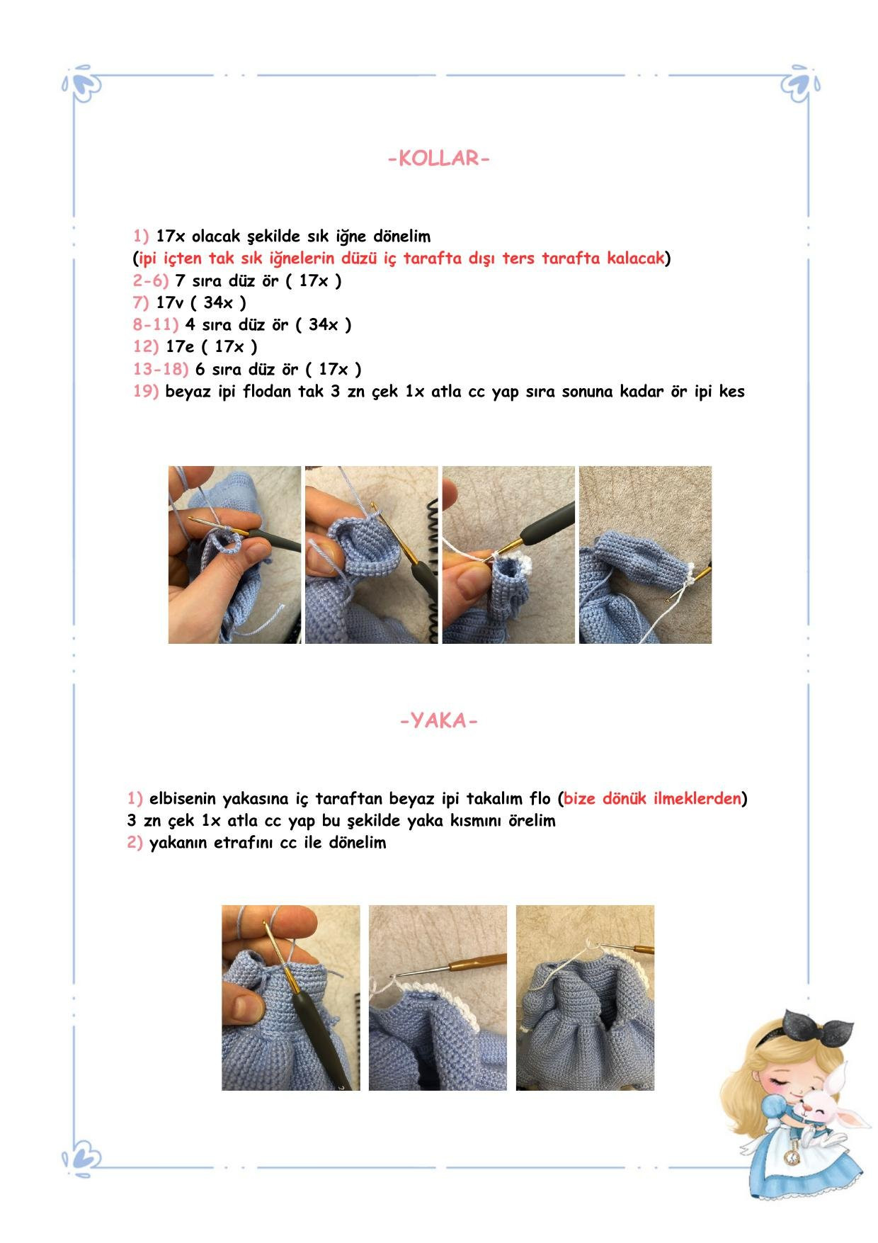 Alice Bebek Tarifi - Amigurumi Búp bê Alice chi tiết