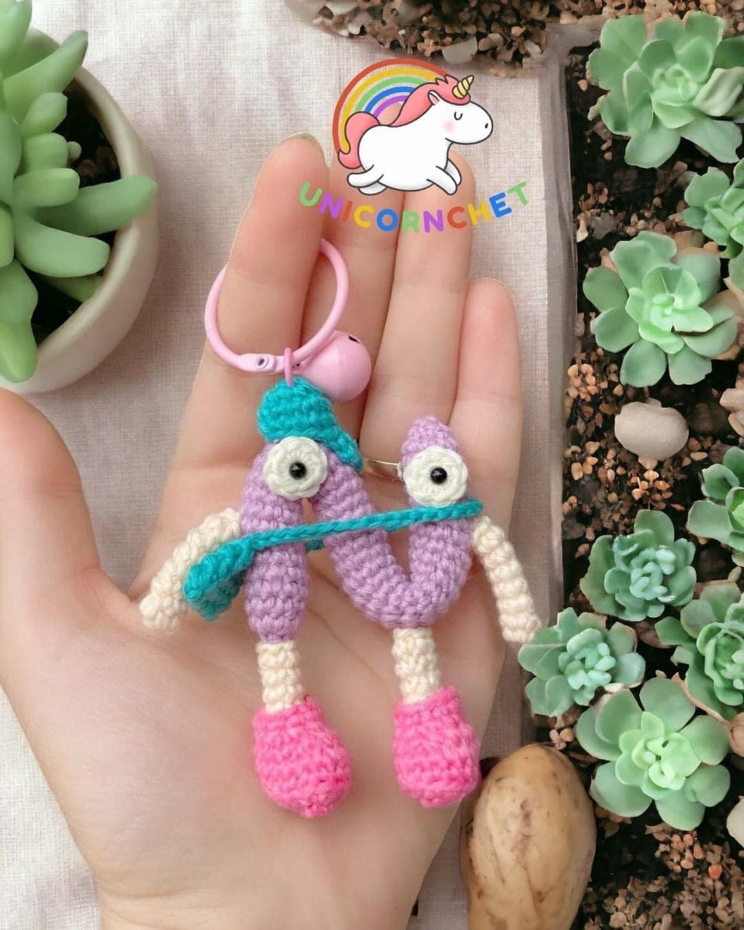Alphabet Amigurumi Pattern: Letter L and M Keychains