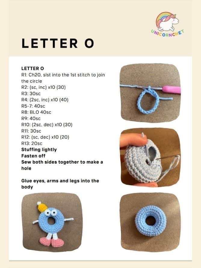 Alphabet Amigurumi Pattern: Letter L and M Keychains
